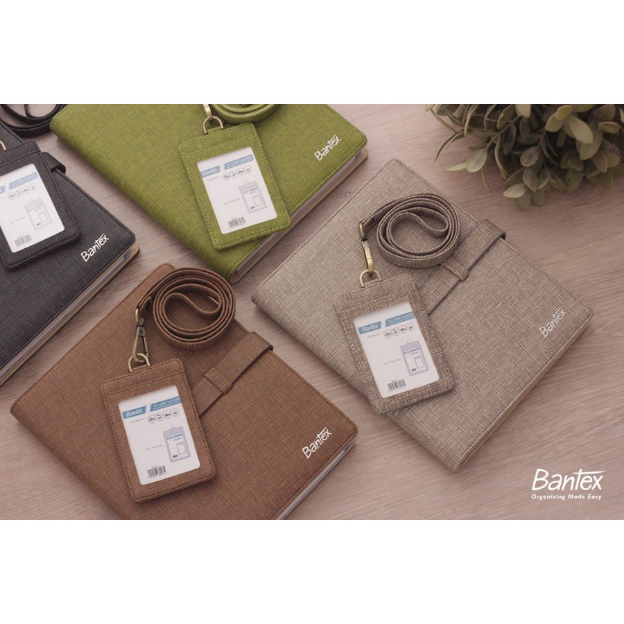 Bantex Name Tag ID Card Holder Kulit Brown 8869 03 Tali lanyard ( pcs )