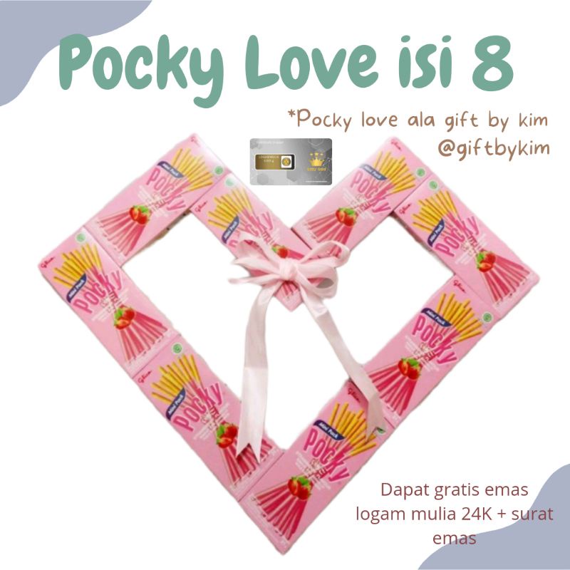 

Pocky love dapat emas/ Pocky love LED/ Pocky love lampu Pocky love /Pocky bentuk love/ Pocky murah/ hampers pocky/Pocky love pita/ kado/ hadiah /hadiah valentine /hadiah pacar/ souvenir / emas