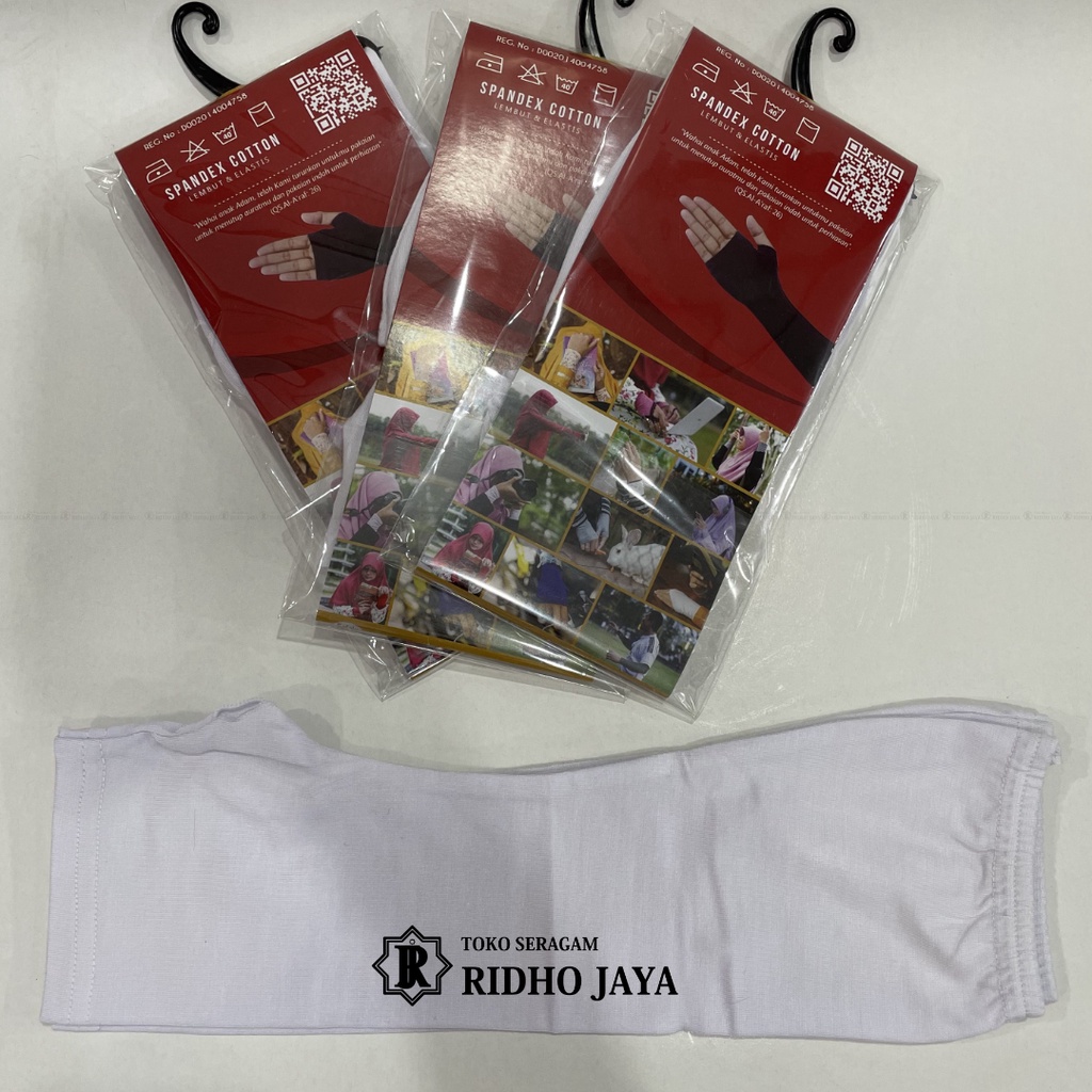 RIDHO JAYA - Manset Tangan putih 35 cm/Manset Hijab