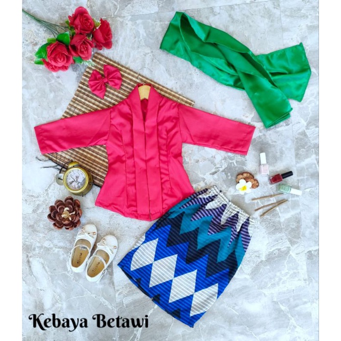 kebaya betawi modern FREE SELENDANG/kebaya betawi anak dan dewasa /kebaya melayu malaysia/kebaya melayu modern