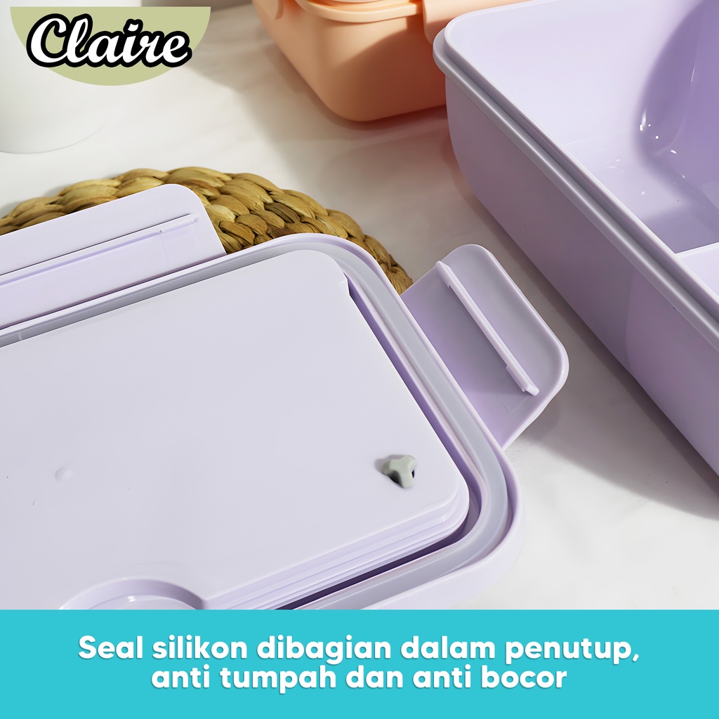 LUNCH BOX / TEMPAT MAKAN FREE SENDOK DAN GARPU / KAPASITAS 1100ML