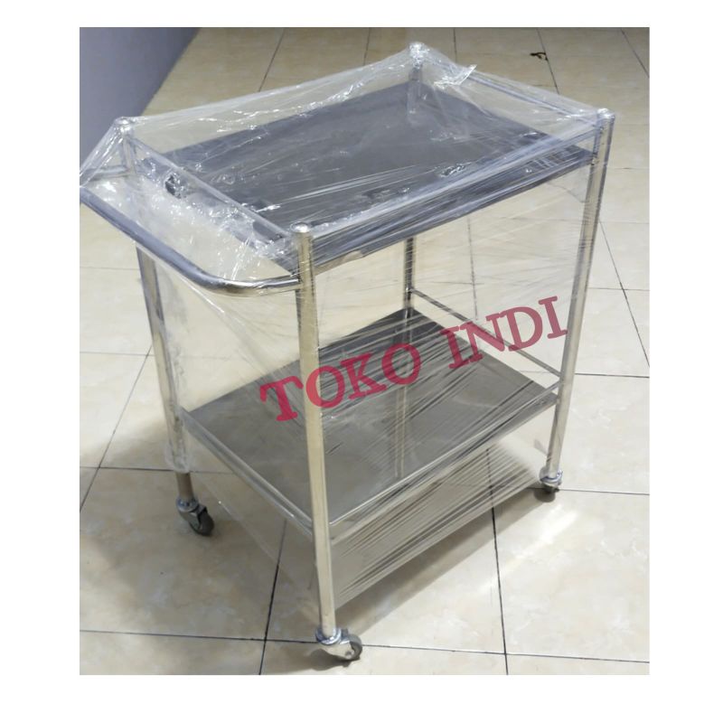 Meja Instrumen 2 Tingkat Rumah Sakit,Klinik,Praktek/Troly Instrumen/Trolley Instrumen 2 Tingkat STAINLESS