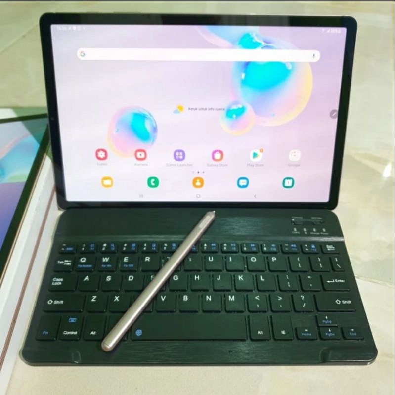 Samsung tab S6 6/128 Ram 6gb internal 128gb lengkap s pen + keyboard