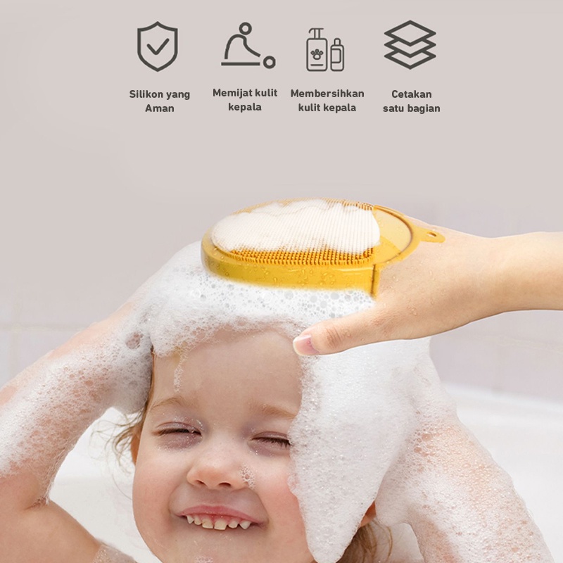 DADAWARD Sikat Badan Silikon / Sponge Mandi 2 Sisi/ Sarung Mandi Anak Bayi Silikon Anti Bakteri/ Sarung Tangan dan Spons Mandi Bayi / Anak Silikon