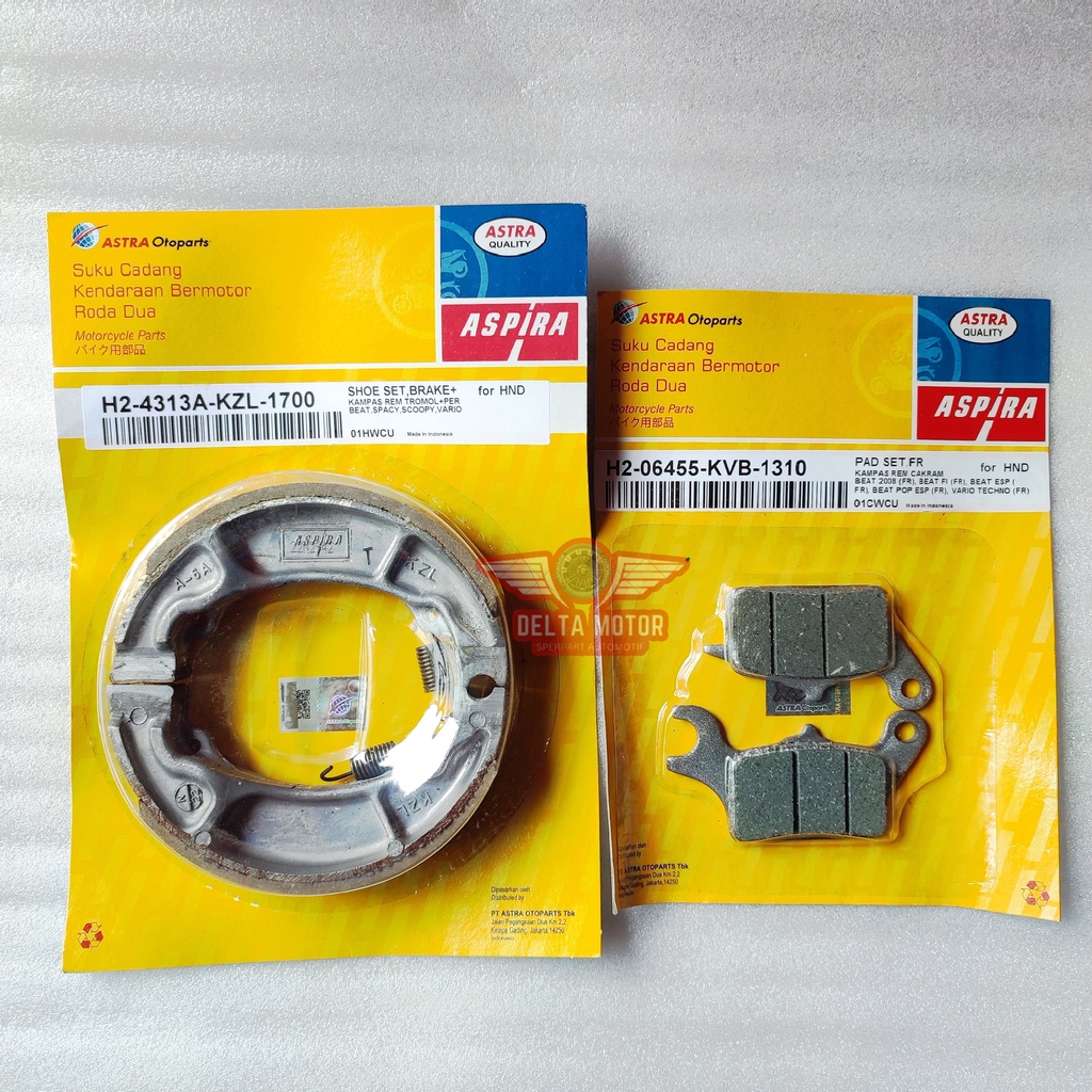 Kampas Rem Depan Belakang Diskpad Dispad Honda Vario Beat Karbu Vario Techno Beat Fi Scoopy Fi Vario 125 Spacy Fi Vario Cbs Aspira Astraotopart
