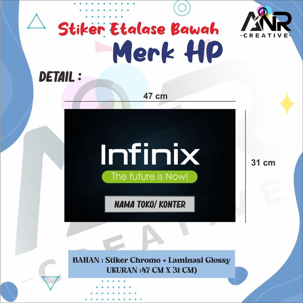 Stiker Etalase Konter/ Stiker Etalase Bawah Merk HP/ Stiker Merk HP / Stiker Hiasan Konter / StikerEtalaseBawah / StikerChromo+Laminasi / Bisa COD