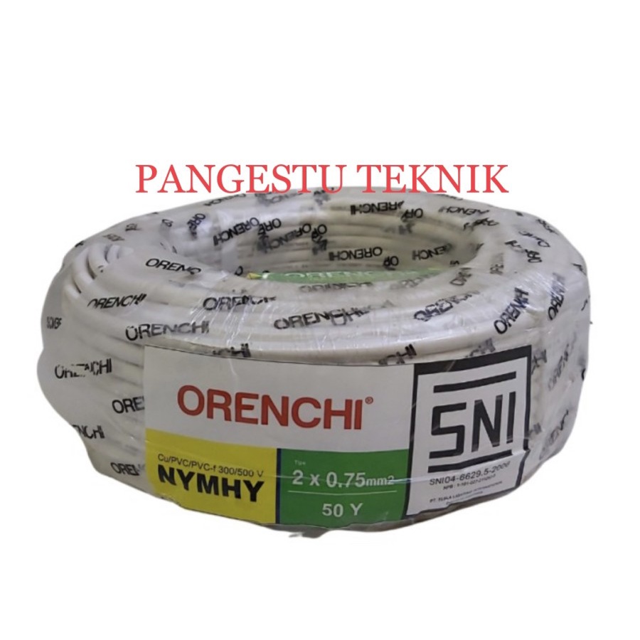 Kabel NYMHY Orenchi 2 x 0.75 SNI Kabel Listrik Serabut Tembaga 2x0.75