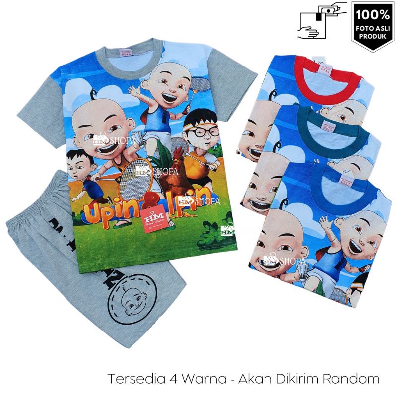 BAJU SETELAN ANAK MOTIF UPIN DAN IPIN / SETELAN KAOS ANAK KARAKTER