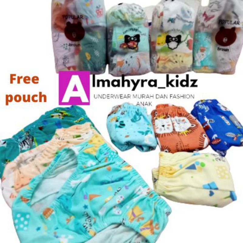 12 pcs celana dalam Velvet free pouch / libby / momgif dll CD anak babydol