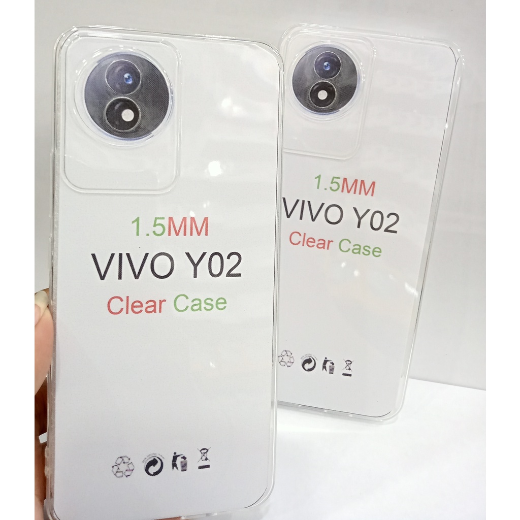 BAGUS!! Case Bening Vivo Y02 Y02T Y02s Y16 Y22 Y35 Y36 5G 4G Y15 Y15s Y01 Y75 T1 T1Pro Softcase Putih Transparan/Silikon Casing Belakang Super Thin Protecth-Ada Pelindung Kamera(Lensa Camera)/Soft Protection Anti Jamur S Y s 4G 5G PRO Plastik Karet CLEAR