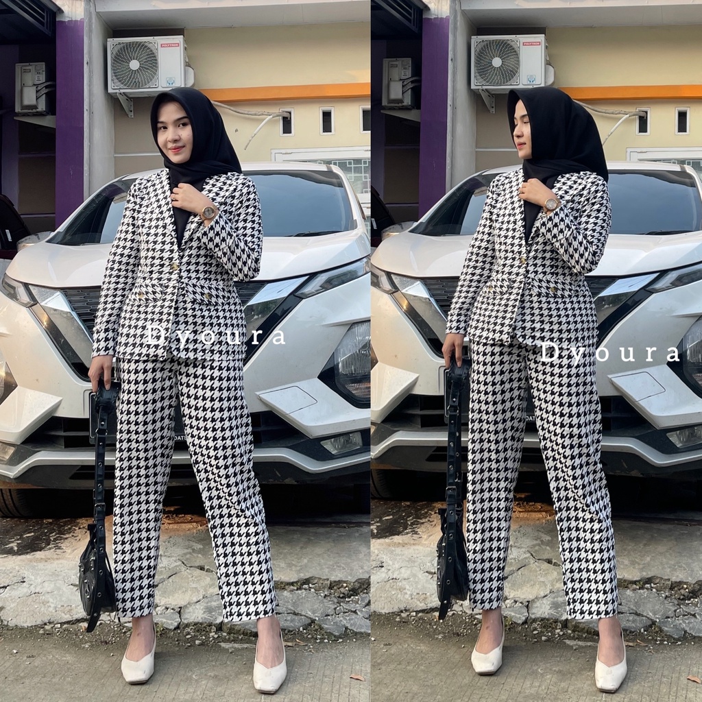 Set blazer wanita / setelan blazer set wanita / setelan blazer / stelan blazer wanita set / setelan blezer set wanita / setelan blazer wanita / one set/ BLAZER GC COKLAT IMPORT / one set GC premium / setelan Blazer