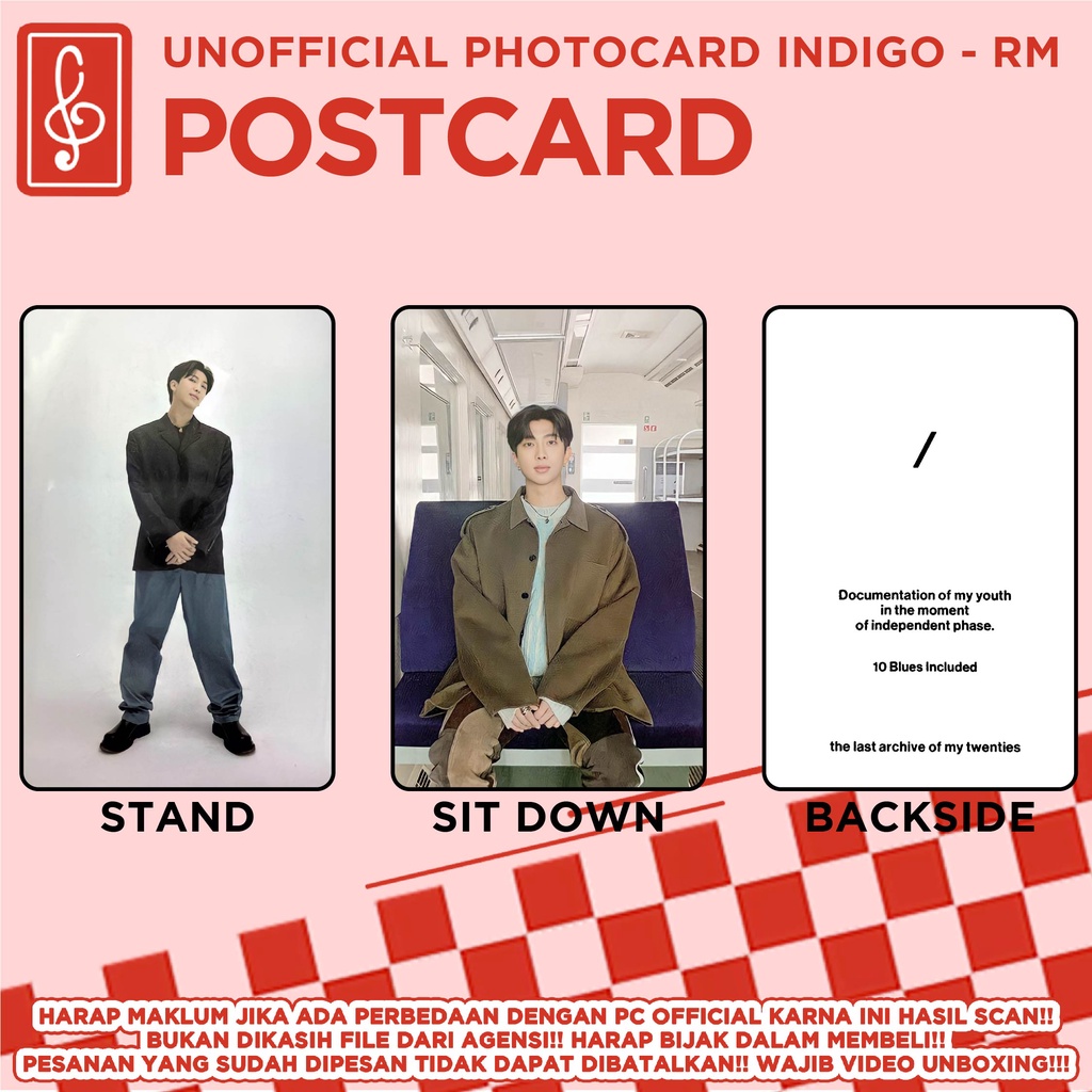 [REPLIKA BTS RM] PHOTOCARD INDIGO UNOFFICIAL