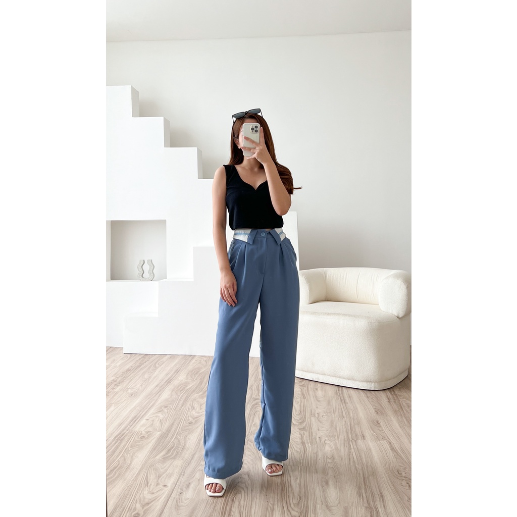 POTTIE - Cassey Collar Cullotes Pants - Long Culottes High Waist