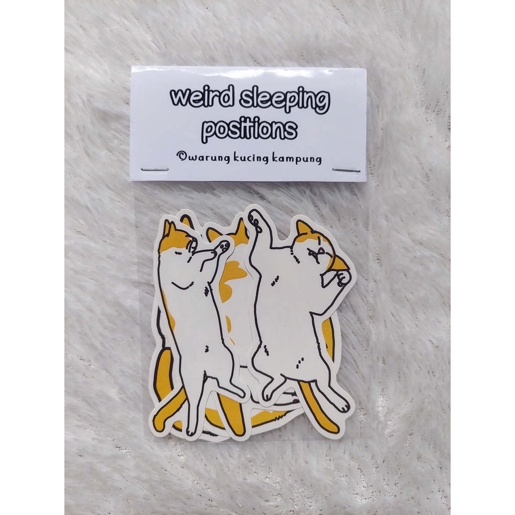 

Stiker Set WKK - Weird Sleeping Positions Kucing Oren Stiker Kucing Lucu 1 Set Stiker