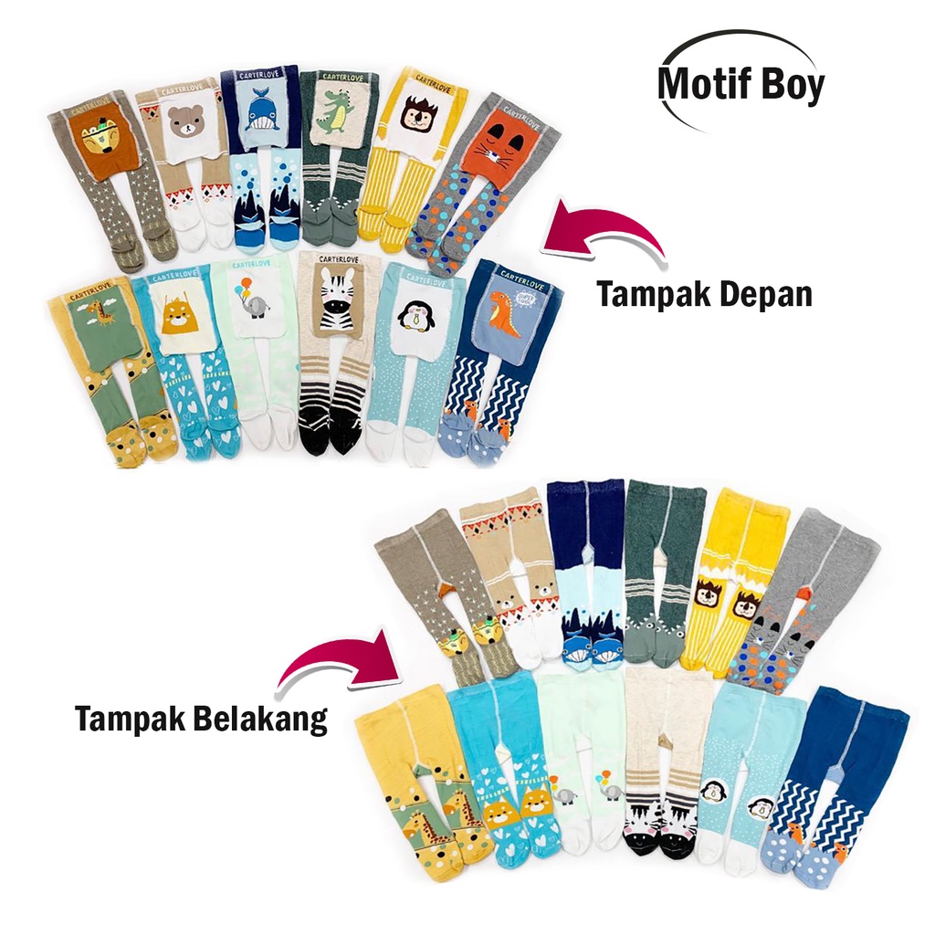 1pc Legging Bayi 0-6 bulan Carterlove Tutup Kaki Motif Lucu Bahan Lembut &amp; Halus Anti Slip
