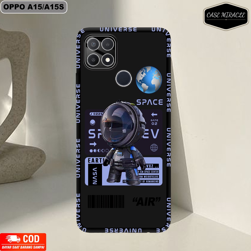 CM Case OPPO A15 / A15S  Softcase Lentur Warna Hitam Macaron Protector Lensa Kamera Kaca  [ ASTRO 3D