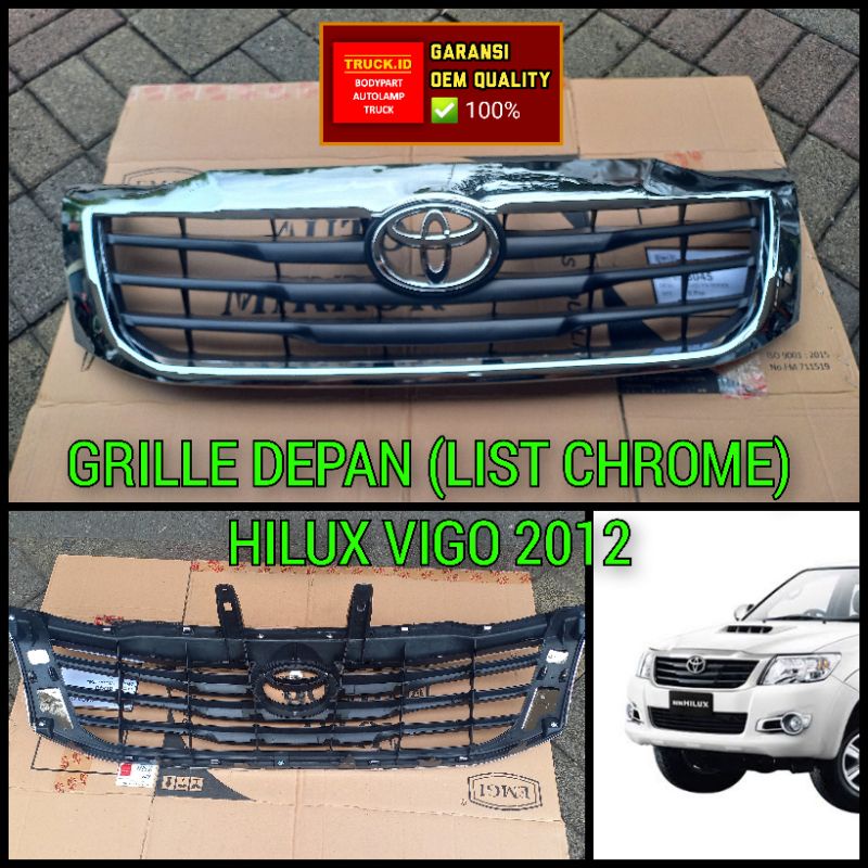 GRILL GRILLE RAM RAMBANG DEPAN HILUX VIGO 2012 - LIST CHROME *7742