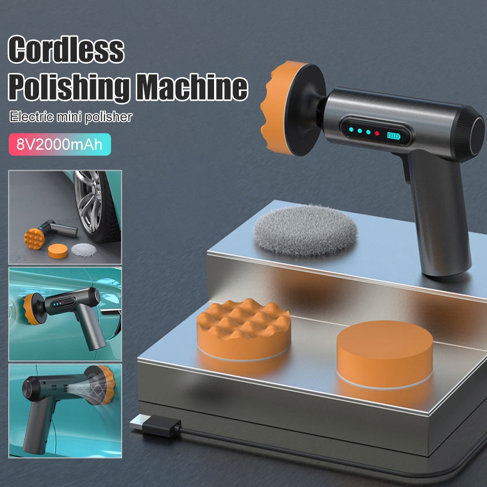 Powone Wireless Polisher 2000RPM Mesin Polisher Mobil Mesin Poles Lilin Poles Listrik Tanpa Kabel Al