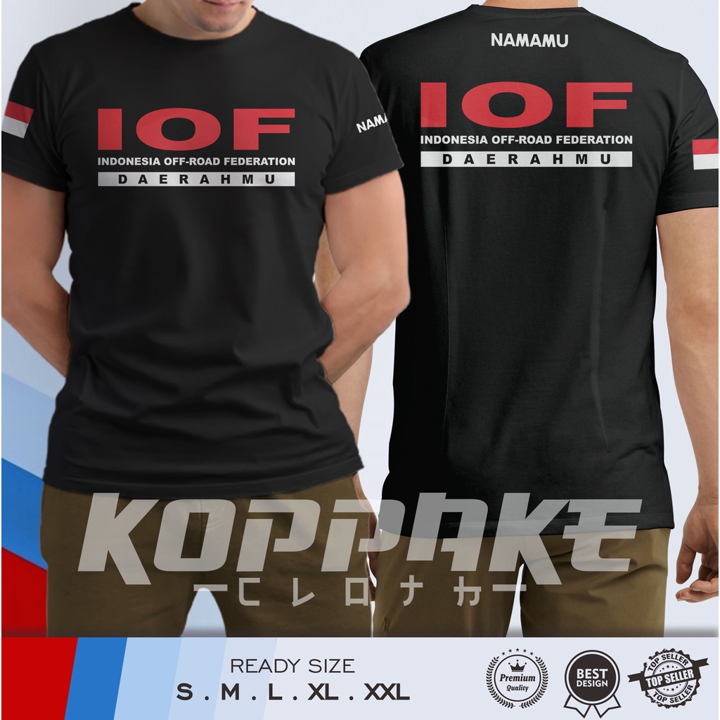 Kaos Baju IOF Indonesia Off-Road Federation Request Nama dan  Daerahmu Kaos Distro