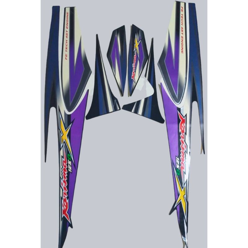 striping karisma x 2005 hitam biru stiker Lis ori Honda karisma x 2005 hitam biru stiker original ka