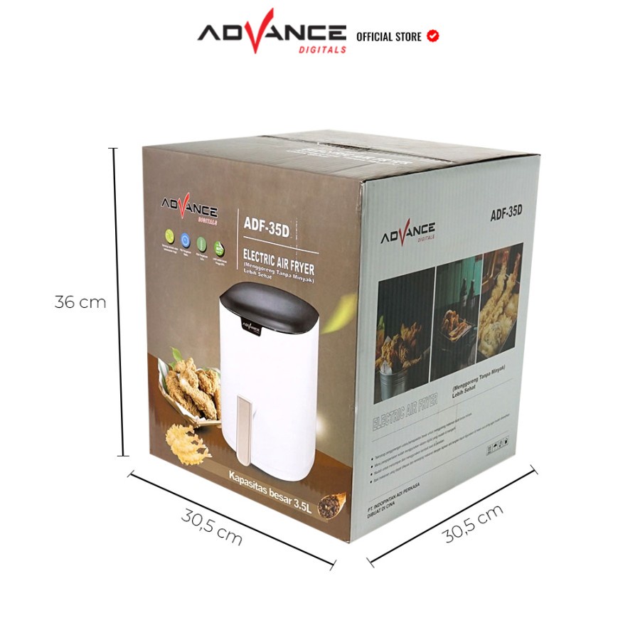 Advance Air Fryer Low Watt Menggoreng Tanpa Minyak  3,5 Ltr ADF-35D