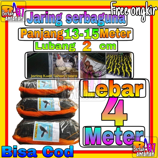 Jaring Pagar Ayam 4 meter / Jaring Lubang Kecil /Jaring Kandang /Jaring Burung / Jaring Taman