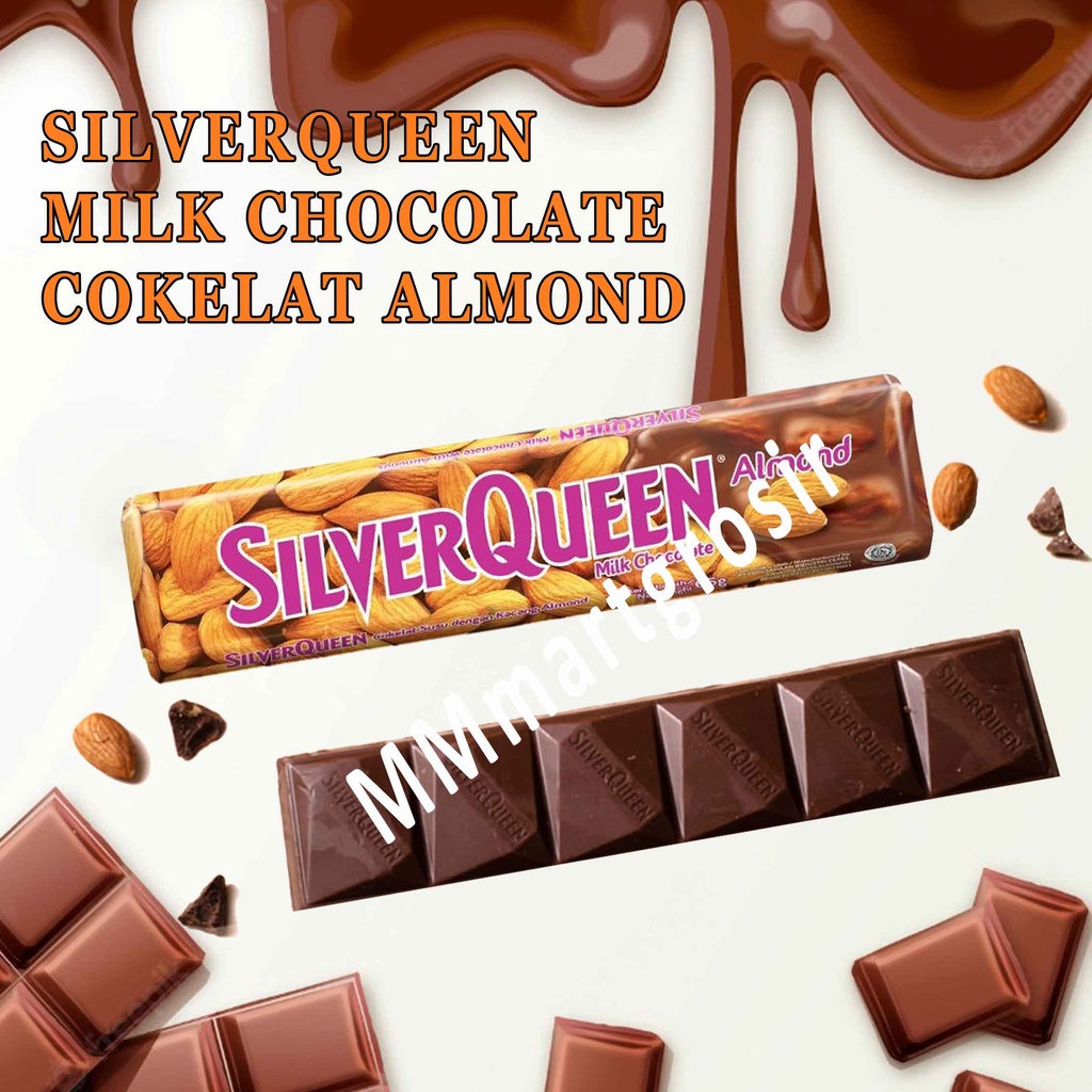 SilverQueen/ Milk Chocolate/ Cokelat Almond/ Cokelat Batang 58g