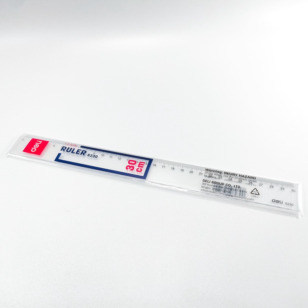 

Deli Ruler Penggaris Plastik 6230 Clasic 30cm | Penggaris 30cm