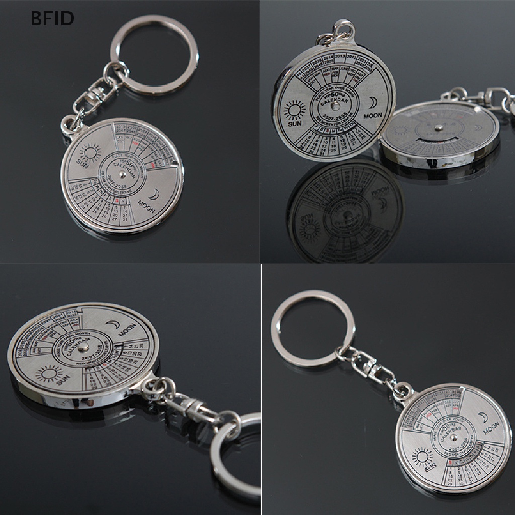 [BFID] Keren Stylish Kalender 50tahun Gantungan Kunci Keyfob Metal Alloy Ring Compass [ID]