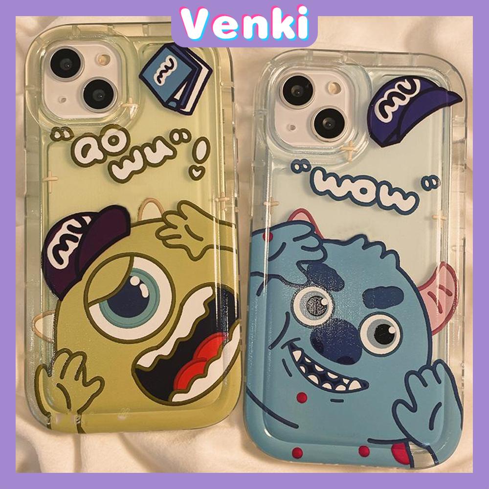 Case For iPhone 14 Pro Max TPU Soft Jelly Airbag Case Cute Cartoon Monster Clear Back Cover Camera Protection Shockproof For iPhone 14 13 12 11 Plus Pro Max 7 Plus X XR