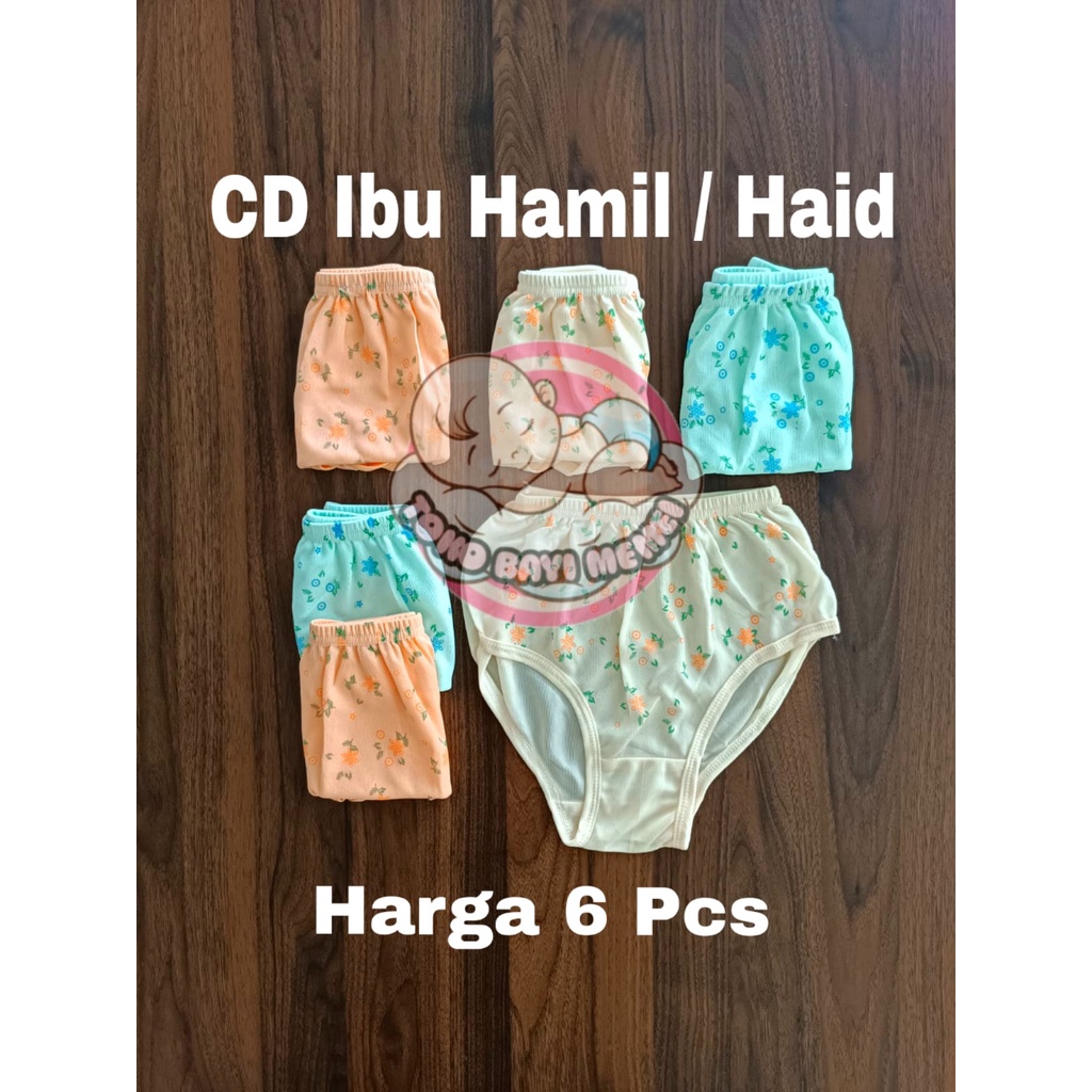 1/2 LUSIN (6pcs) Celana Dalam Wanita Hamil/Haid Ukuran Jumbo 3L