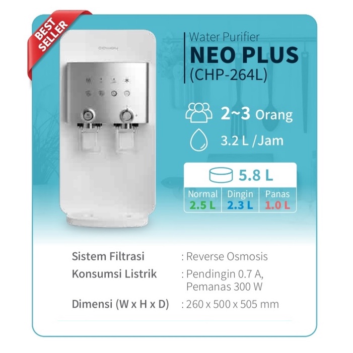 Coway Water Purifier CHP-264L NEO PLUS Dispenser RO Filter Air Paket 36