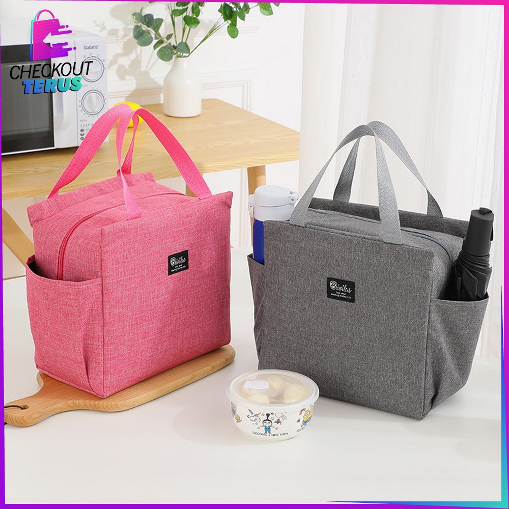 CT T43 Tas Bekal Lunch Cooler Bag Box Anti Air Tote Bag Tas Kotak Makanan Alumunium Foil Lunch Bag Import