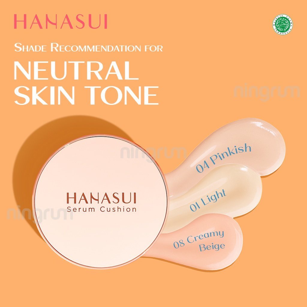 Ningrum - HANASUI Serum Cushion | Foundation / Flawless / Natural Dewy Finish / Perfect Coverage | Kecantikan Wajah Foundation Cushion Original BPOM - 5017