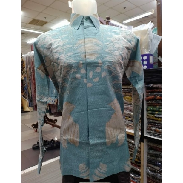 KEMEJA BATIK PRIA BIRU MUDA BAHAN DOLBY PREMIUM