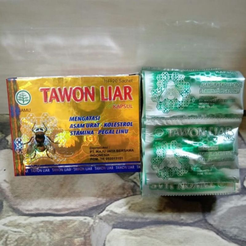 KapsulTawonLiar Original Kemasan Hijau Silver Asli Obat Asam Urat Kolesterol Pegal Linu