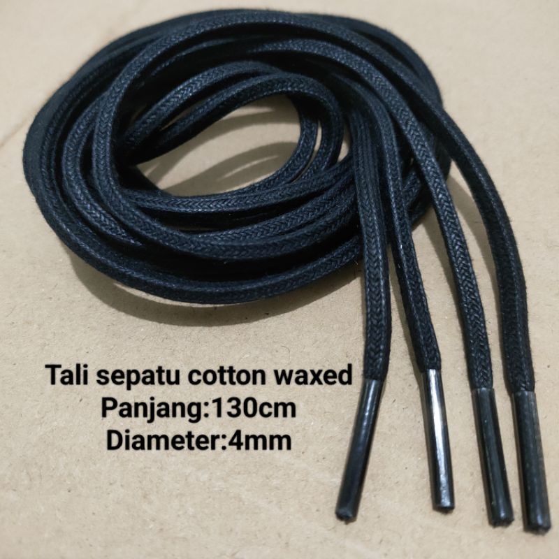 Tali sepatu cotton waxed/Lilin.model kotak.4mm-130cm