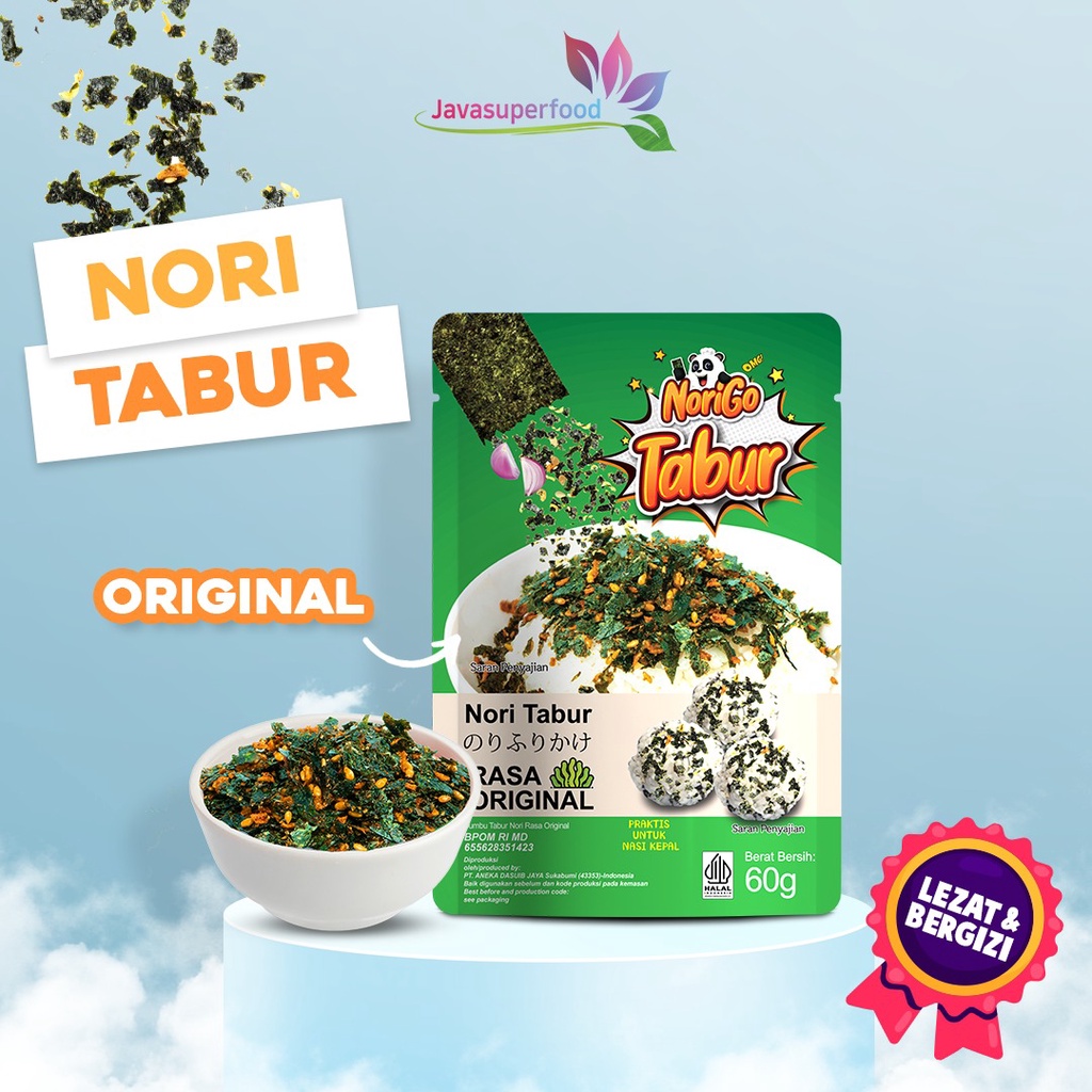 Nori Tabur Rumput Laut Panggang Original 60gr - Java Norigo Nori Tabur