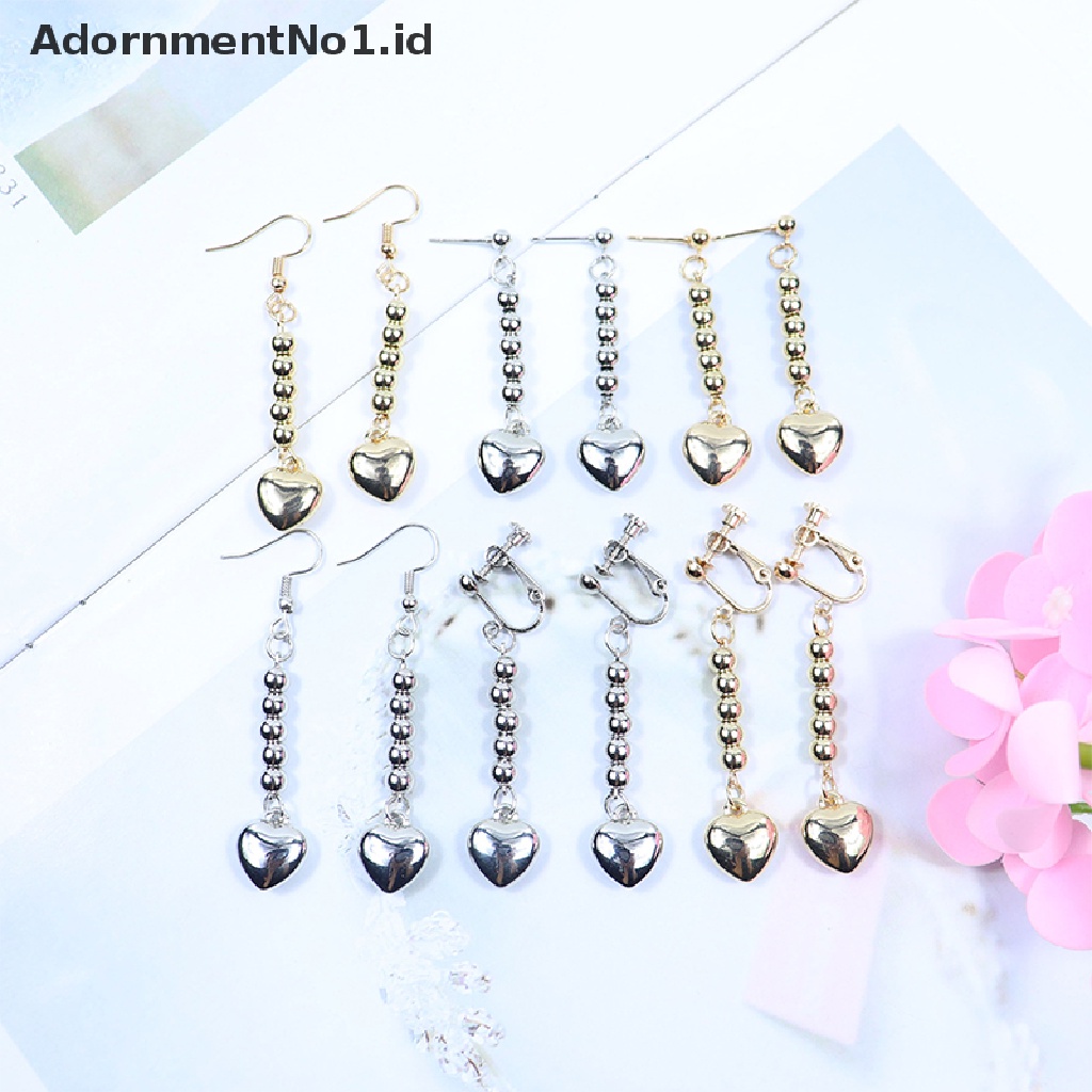 [AdornmentNo1] 1pasang Anime HUNTER Hisoka Earrings Ear Clips Heart Round Bead Earrings Hadiah Kostum Cosplay Prop Drop Earring Anime Perhiasan Fans Gift [ID]