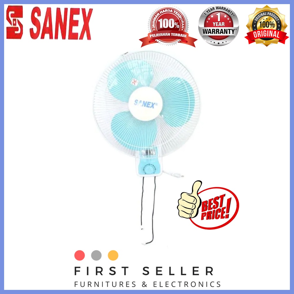 WALL FAN SANEX / KIPAS ANGIN FW-1280 / FW 1280 (12 INCH) GARANSI RESMI