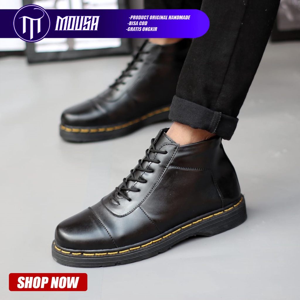 Sepatu Pantofel Formal Docmart Low Boots Kerja Pria Mousa Robot