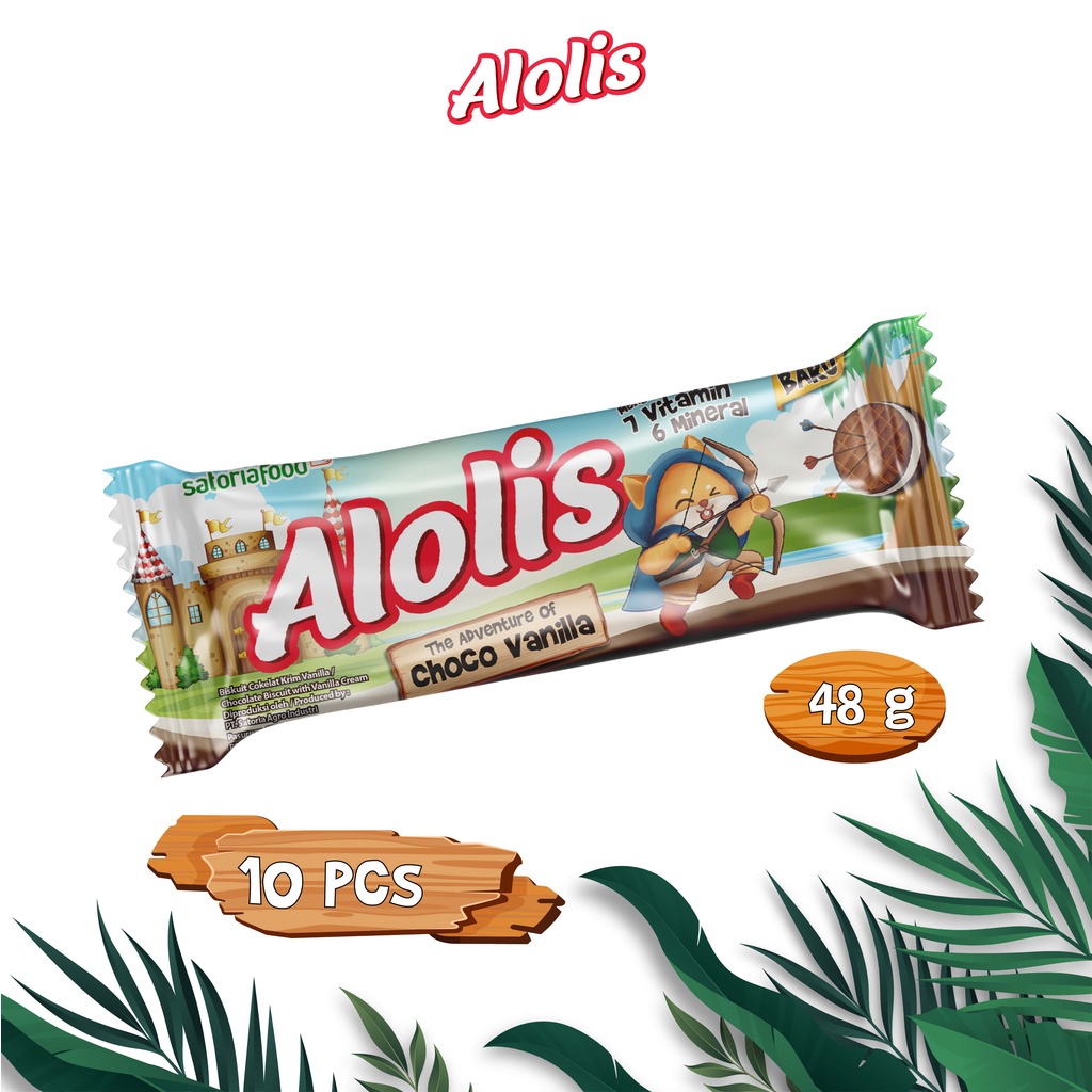 Alolis Choco Vanilla Cookies 48 gr Family Pack - snack / camilan