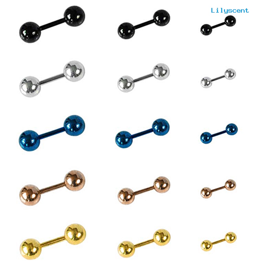 [LS] Ear Studs Anting Barbel Bola Punk Pria Tahan Aus Simple Untuk Pacaran