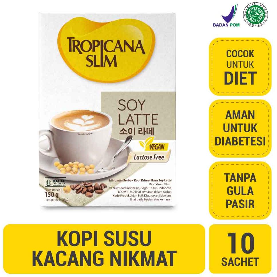 

2.2 SALE Tropicana Slim Soy Latte 10 Sachet - Kopi Plant Based Bebas Gula .,.,