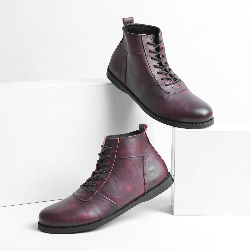 SVEND 0.1 MAROON (KULIT ASLI) |ManNeedMe x Greata| Sepatu Boots Pria Boot Casual Shoes Traveling / Touring ORI