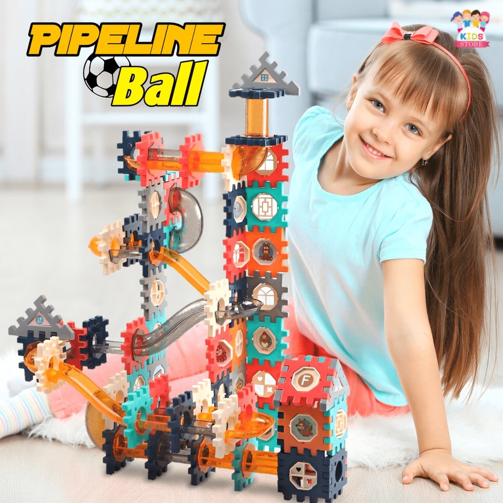 Building Blocks Ball | Mainan Seru Untuk Keluarga | Mainan Edukasi Anak Perempuan 3-4-5-6-7 Tahun | Pipeline Rolling Ball