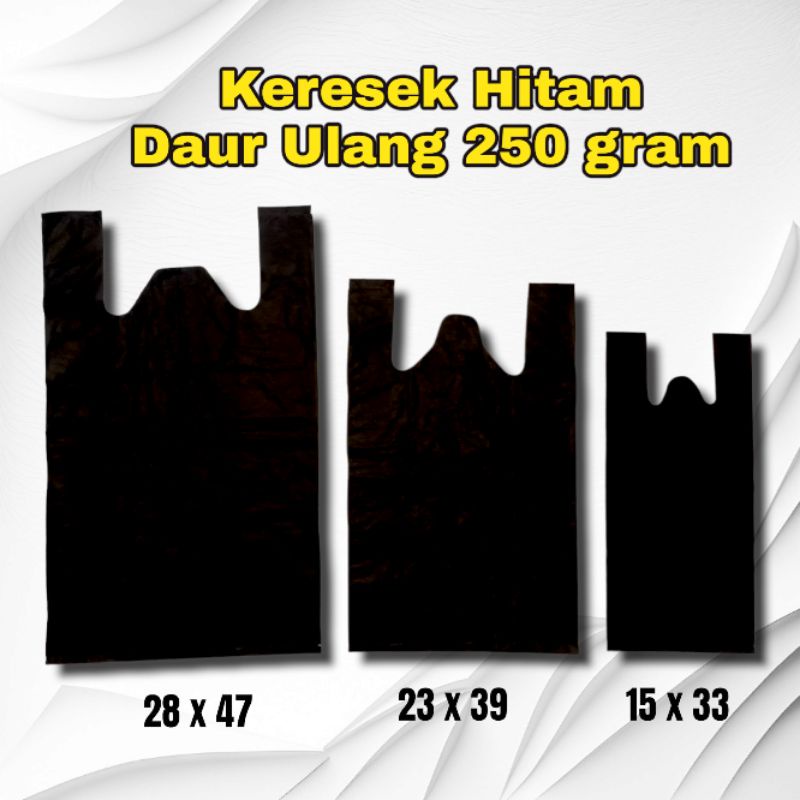 Kresek Hitam ekonomis kresek sampah isi 250gram kecil sedang besar