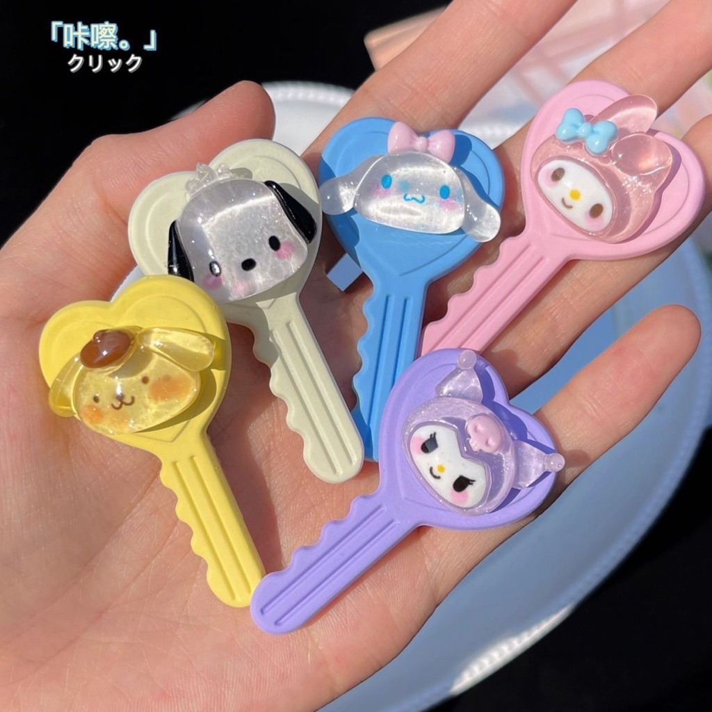 JEPIT RAMBUT SANRIO MOTIF BENTUK KUNCI /JEPIT SANRIO KUNCI CINTA SANRIO CINNAMOROLL/MELODY/KUROMI