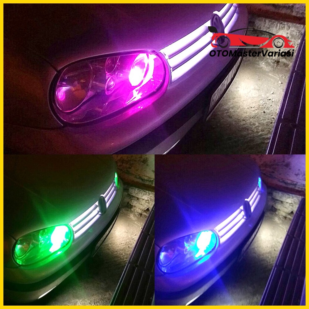 Lampu LED T10 RGB 16 Warna PLUS REMOTE Sepasang LED Senja Rem Sen Mobil Motor T10 Remot Bisa Ganti Warna