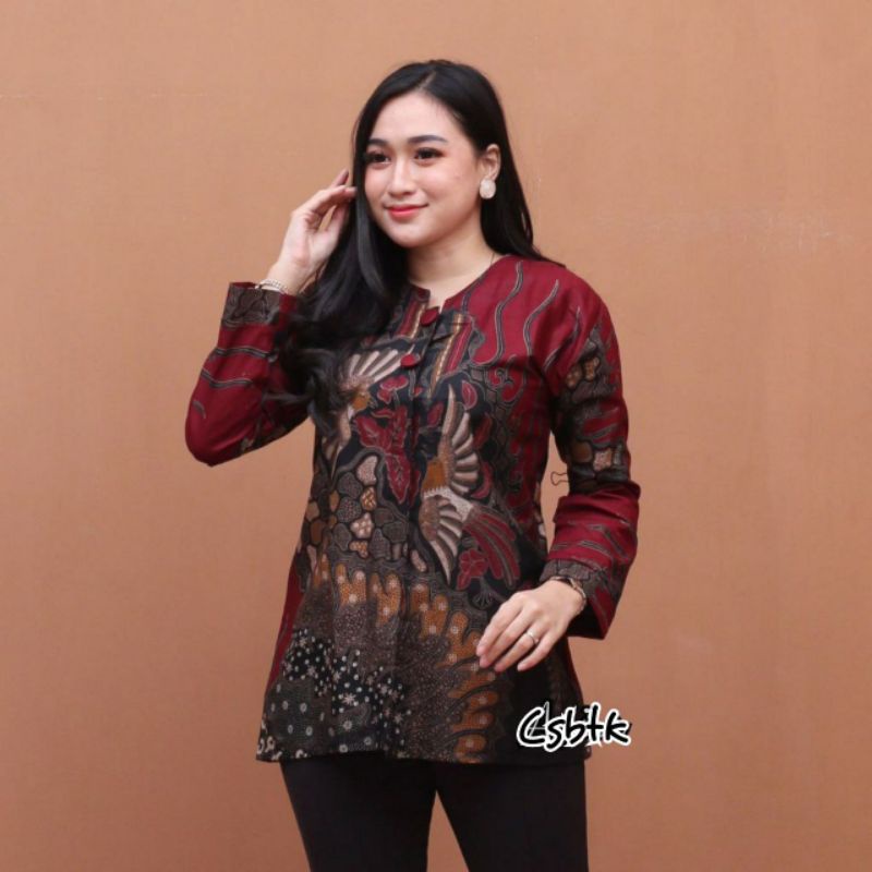 BAJU BATIK WANITA MODEREN COUPLE MANUK TARUNG